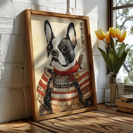 Samurai Dog Japanese Warrior Art Animal Samurai Japanese Gift Japanese Inspired Poster Poster Print Only
