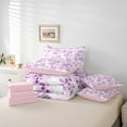 thumbnail image 5 of Manfei Cherry Blossom 7-Piece Twin Bedding Sets,Japanese Flower Bedding Comforter Set,Purple White Breathable Sheet Sets,Breathable Floral Bedroom Decorative,Reversible, 5 of 7
