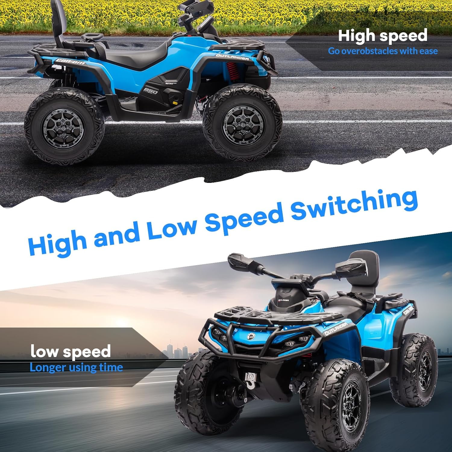 EastVita 2 Seater Ride on ATV for Kids, 12V Ride on Toy Car with Remote Control, 2WD Power, Music, 4 Wheeler Electric Car Battery Powered