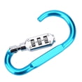 thumbnail image 3 of 3 Pack Combination Lock Carabiner 3 Dial Digit Luggage Travel Baggage Backpack, 3 of 6