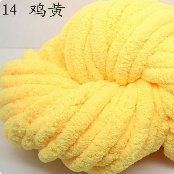XmhyTop 250g Super Soft Warm Chenille Blanket Yarn DIY Coarse Wool Yarn Knitting Blanket,Perfect for Any Knitting and Crochet，Yellow