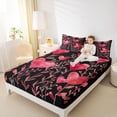 thumbnail image 4 of jejeloiu Kawaii Heart Print Bed Sheets,Valentine's Gifts King Sheets For Girls Teens 4 Pieces, 4 of 7