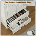 thumbnail image 6 of Yeahumalia 2 Door Bedroom Armoire with 2 Drawers, White, 6 of 9