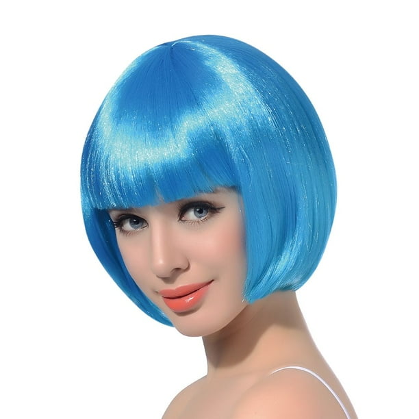 FREE BEAUTY Peluca de Cosplay estilo Flapper de Bob corto negro, disfraz sintético, pelucas con flequillo de Navidad para fiesta de Halloween de aspecto Natural para mujer