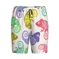 thumbnail image 4 of Wukai Cute Chameleons Men’s Short Pajama Pants With Pockets Soft Sleep Pj Shorts for Men-, 4 of 6