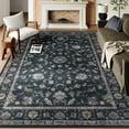 thumbnail image 2 of Lahome Decor Floral Area Rug 8x10, Machine Washable Rugs for Living Room, Non Slip Rug with Vintage Printed, Low Pile Carpet for Bedroom Dining Room Home Office, Black, 2 of 9