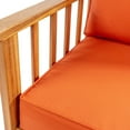 thumbnail image 5 of Everly 4-Piece Modern Cottage Acacia Wood Outdoor Patio Set with Cushions and Tropical Decorative Pillows, Orange/Teak Brown, 5 of 6