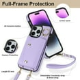 thumbnail image 3 of Allytechgroup Wallet Case for Apple iPhone 12 Mini, RFID Blocking Crossbody Shoulder Strap Hand Wrist Cards Holder Ring Stand Bumper Drop Protection Phone Case for Girls Women, Purple, 3 of 9