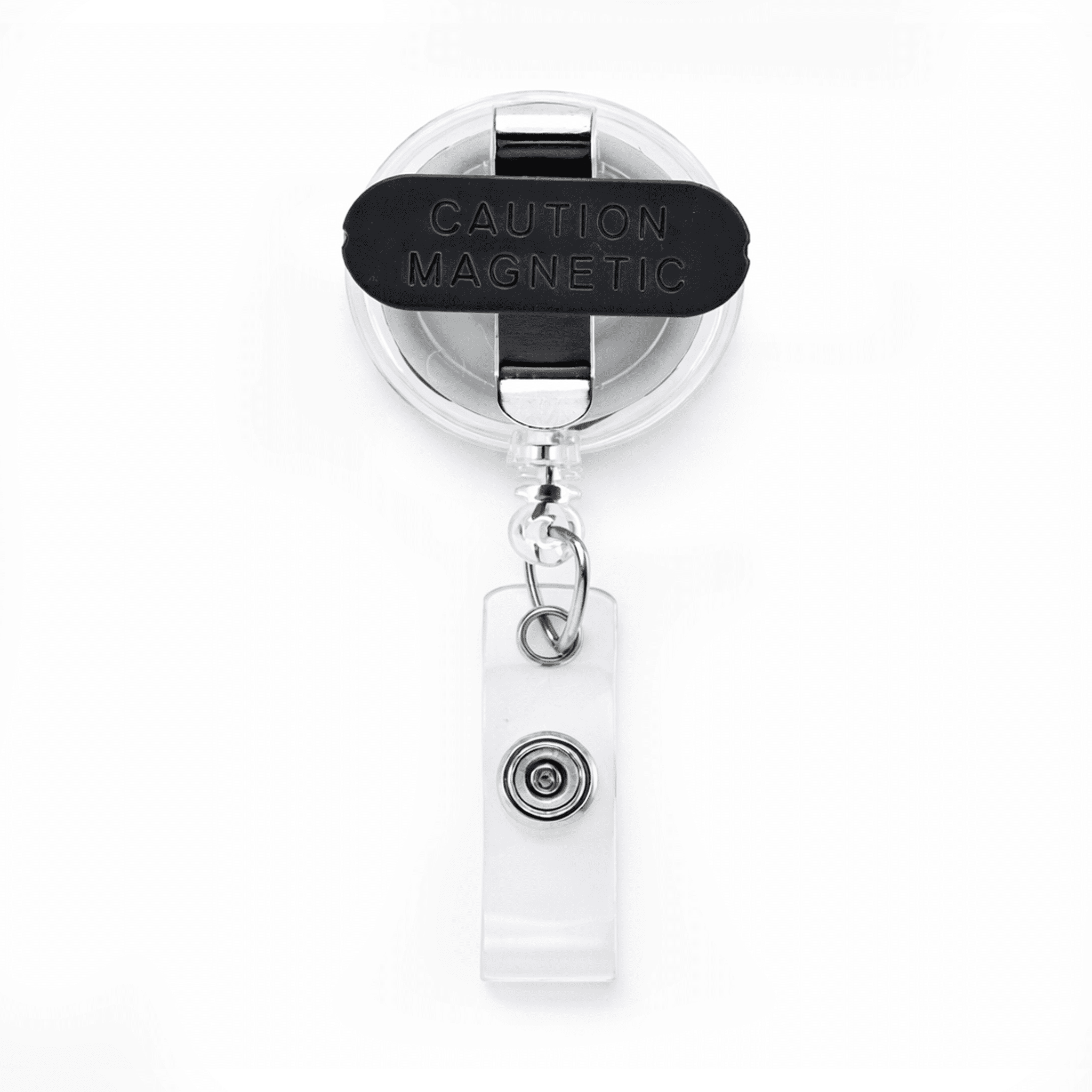 2 Pack - Magnetic Name Badge Holder Retractable Badge Reel with Magnet Back - Retracting Magnetic Badge Lanyard ID Holder for Magnetic ID Badge Holder for Shirt or Suit Lapel Work Badges (Clear)