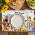 thumbnail image 4 of Spring Dog Placemats Set of 4, Vintage Watercolor Botanical Floral Sunflower Placemats for Dining Table, Place Mats for Kitchen Tabletop, Waterproof Wipeable Dining Table Mats Set, 4 of 9