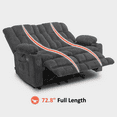 thumbnail image 3 of MCombo 57" Power Loveseat Recliner Sofa, Reclining Seating with Heat Vibration for Living Room, Fabric, Dark Grey, 3 of 9