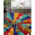 thumbnail image 3 of Retro Happy Birthday Fitted Tablecloth for Round Table,Colorful Star and Stripe Table Cover with Elastic Edge Waterproof Table Cloth,Pentagram Circle Table Covers for Kitchen 36-44in, 3 of 6