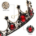 thumbnail image 5 of UKCOCO 1Pc Wedding Crown Goth Red Alloy Elegant Tiara Decor for Parties, 5 of 6