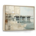 thumbnail image 2 of Designart "Minimalistic Watercolor Horizon Featuring A Pier I" Coastal Pier Floater Framed Wall Art Living Room, 2 of 5