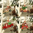 thumbnail image 2 of 4 Pieces Christmas Ornaments Red Truck Christmas Tree Decoration Wooden Farmhouse Hanging Crafts, 2 of 8