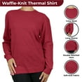 thumbnail image 2 of GBH Women's Loose Fit Crew Neck Waffle-Knit Thermal Shirt (S-2XL), 2 of 4