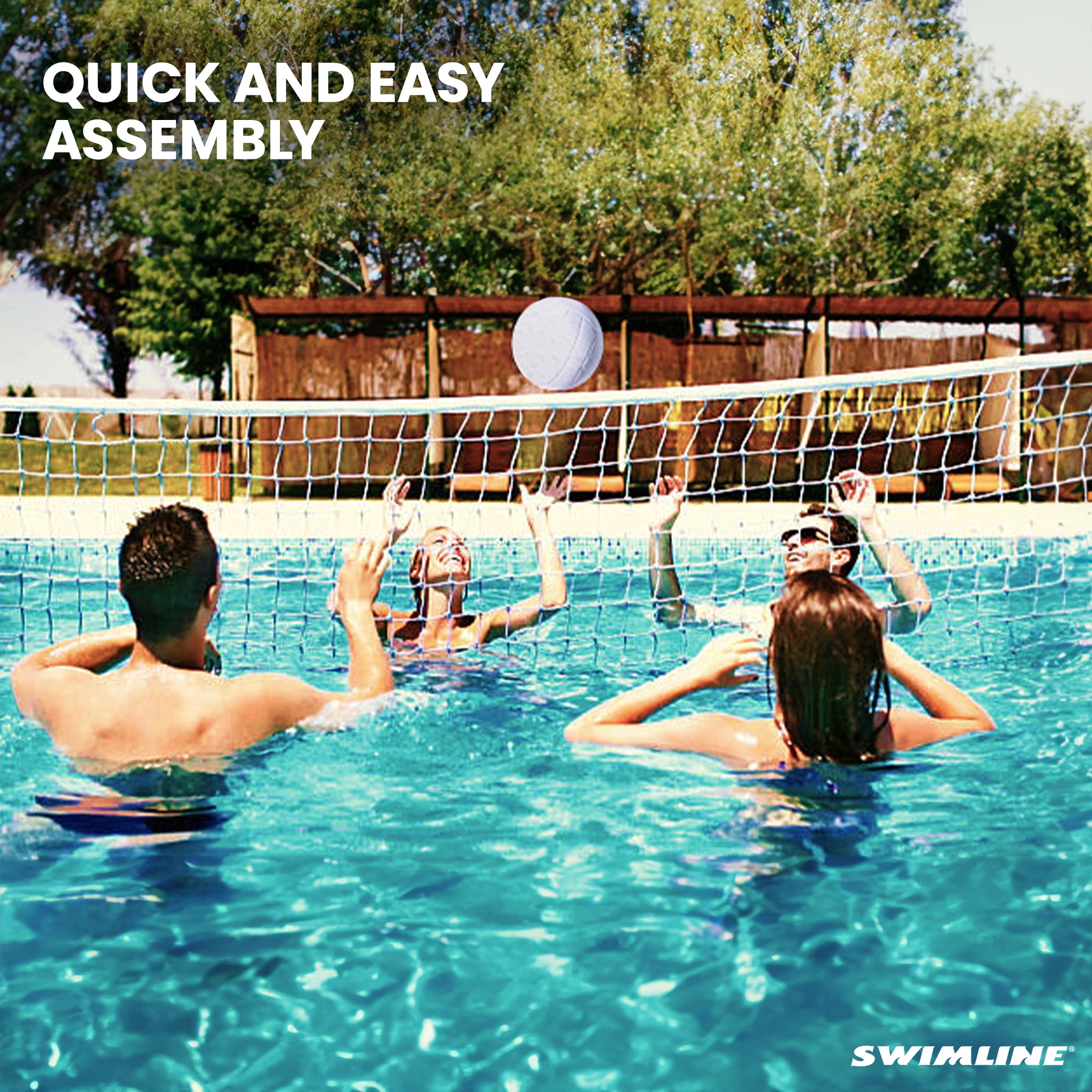 Open Box Inground Swimmng Pool 34 Inch Wide Volleyball Net Ball Game Set
