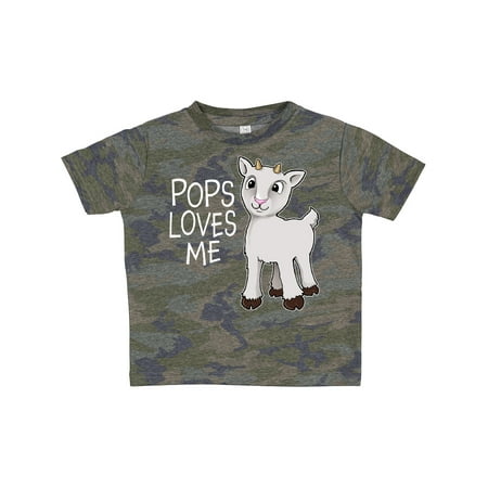 

Inktastic Pops Loves Me- Cute Goat Gift Toddler Boy or Toddler Girl T-Shirt