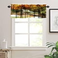 thumbnail image 3 of Green Forest Tree Valance Curtain Pine Coniferou Trees Forest Watercolor Style Rod Pocket Valance Window Treatments Short Curtains for Kitchen Farmhouse Decor 54x18inch, 3 of 6