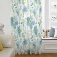 thumbnail image 6 of Teal Blue Flower Sheer Curtains 96 Inches Long, Abstract Garden Botanical Leaves Light Filering Curtains, Privacy Drapes Simi Floor to Veiling Curtain for Living Room Bedroom Large Window Treatment, 6 of 9