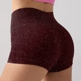 thumbnail image 4 of High Waist Yoga Shorts High Waist Yoga Shorts cotton yoga pants foldover yoga pants For Lifting Workout Fitness Running Compression Athletic Shorts Neon Shorts Bike Short (Wine,L), 4 of 5