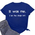 thumbnail image 6 of Penkiiy Summer Womens Tops, Unisex Loose T-Shirts Casual Funny Letter Print Short Sleeves O-Neck Blouse Tops Funny Shirts XL Blue, 6 of 6