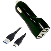 Car Charger for Vivo V23,Y52 5G, Y12s 2021, Y52s t1, V21 5G, V21, V21e, iQOO 7, X60t, X60 Pro, X60, Z3, Y72 5G, iQOO U3x Dual USB Port, Data Charging Cable included - Black