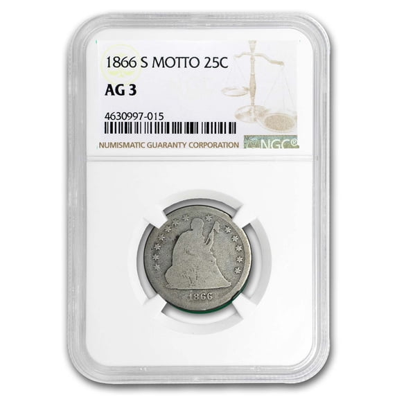 1866-S Liberty Seated Quarter AG-03 NGC (Motto)