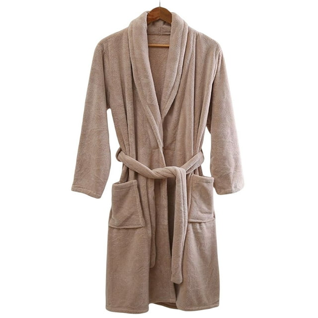 Guardurnaity Ropa de dormir de terciopelo Coral, Toalla de baño grande gruesa, albornoz largo para parejas, camisón transpirable, pijamas cálidos de Pijama Café Guardurnaity AP012963-04