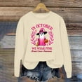 thumbnail image 4 of Breast Cancer Awareness Halloween Sweatshirts for Women In October We Wear Pink Crewneck Sweatshirt Pullover Tops, 4 of 5