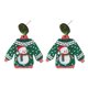 thumbnail image 1 of Pendientes Navideños TQEHS Creativos De Suéter Color Verde Joyas De Muñeco De Nieve, 1 of 6