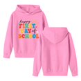 thumbnail image 7 of XAOFW Girls Back To School Hoodies Long Sleeve Letter Print Hooded Sweatshirt Loose Fit Pullover Hoodies For First Day Of School Breathable Top 13-14 Years, 7 of 7