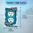 thumbnail image 3 of Nautical Duplex Outlet Receptacle (1 Gang) Wall Plate with Sea Turtle and Ocean Waves Design, Coastal Home Décor and Beach Theme Outlet Cover, 3 of 8