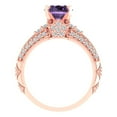 thumbnail image 4 of Clara Pucci 14K Rose Gold 2.095 Simulated Alexandrite Engraveable Engagement Ring + Wedding Band Set, 4 of 7