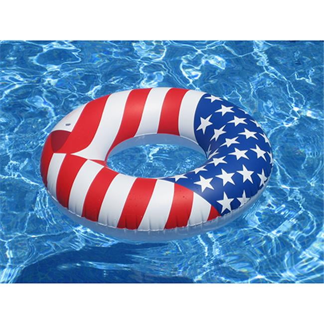 Swimline 36 Inch Inflatable Patriotic American Flag Swimming Pool Tube Float