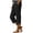 Black—Summer Pants for Women, variant on Womens Capri Pants Loose Fit Drawstring Elastic Waisted Crop Trousers Lightweight Comfy Summer Beach Capri Pants with Pockets Mint Green L