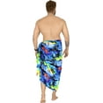 thumbnail image 3 of HAPPY BAY Men's Pareo Swim Trunk Vacation Sarong Beach Wrap One Size Blue, Beach Summer Vacation Aloha, 3 of 3