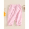 thumbnail image 5 of Caoirhny Baby Toddler Girls Boys Pants 6 12 18 24 Months 2T 3T Elastic Waistband Adorable Casual Plaid Long Trousers, 5 of 9