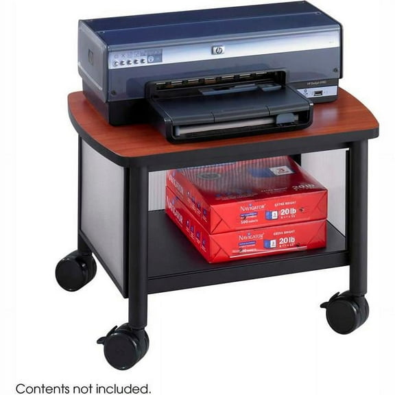 Safco Products 1941229 1862BL Impromptu Under Table Printer Stand, Cherry & Black
