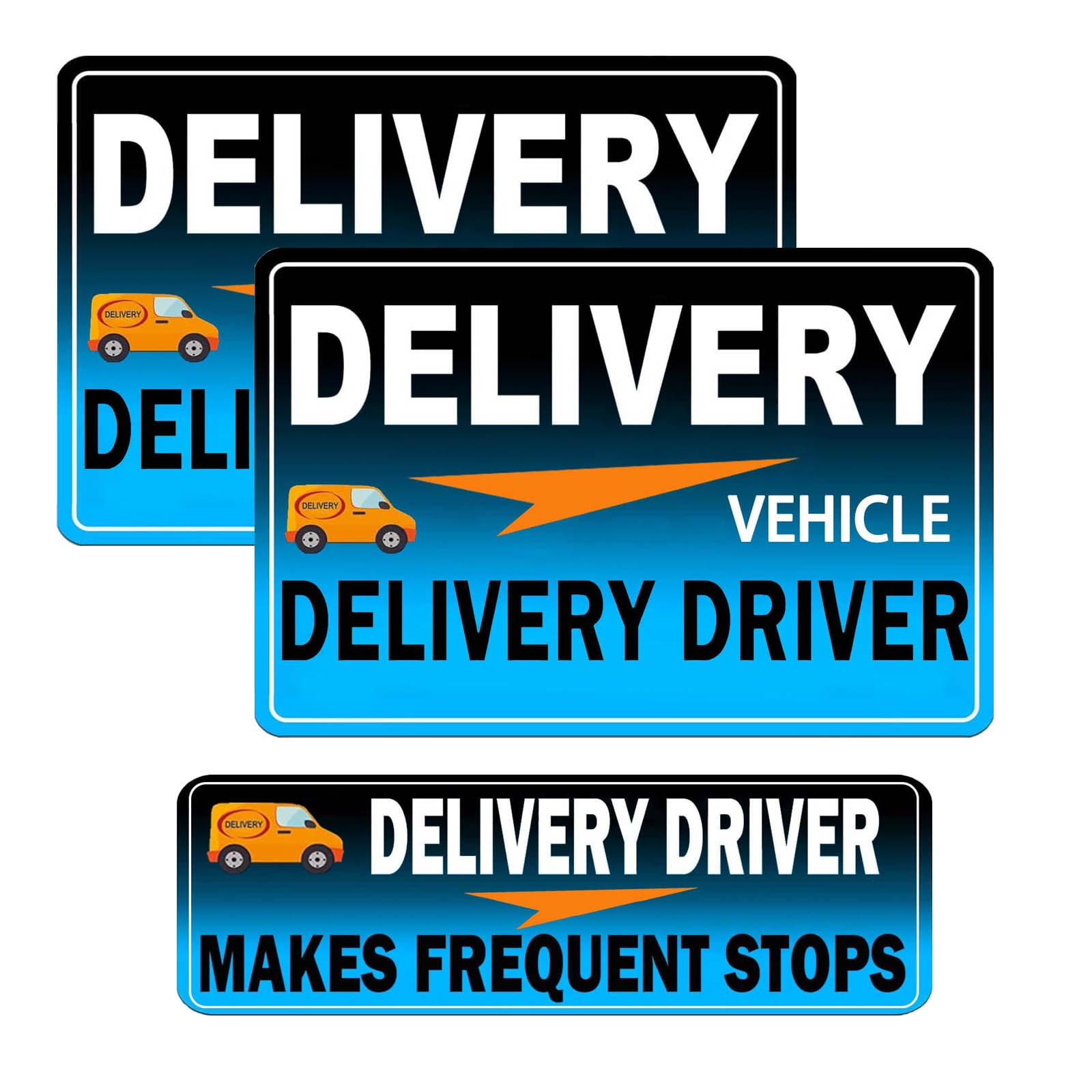 Flex Delivery Driver Car Magnet, 3PCS Frequent Stops Removable Set, Delivery Vehicle Magnet Car Door and Bumper Sign, High Reflective Waterproof Weather-Resistant