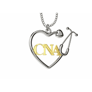 CNA Certified Nurse Assistant Stethoscope Heart Necklace, CNA Gift, CNA Pendant