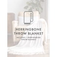thumbnail image 6 of Comfort Canopy - Light Gray Herringbone Throw Blanket with Fringed Edges, 6 of 9