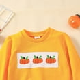 thumbnail image 5 of Jkety Baby Boy Halloween Outfit Toddler Baby Boy Fall Winter Clothes Funny Letter Long Sleeve Sweatshirt and Pants Set 2 Piece Sweatsuit Outfit Orange,6-12 Months, 5 of 8