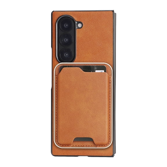 Allytechgroup for Samsung Galaxy A35 Phone Case with Card Holder [Compatible with Magsafe Wireless Charging] Slim PU Leather Magnetic Wallet Back Flip Case Soft TPU Bumper Shockproof Cover, Brown