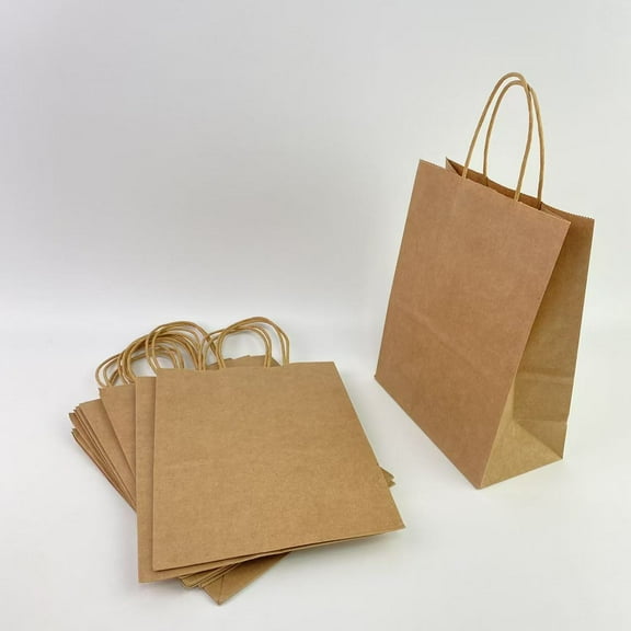 CHANGSHUNQI Minimalist Kraft Paper Handheld Gift bags, Suitable for gifts, shopping, birthdays, weddings, and business gatherings, 8 x 4.5 x 10.8 Inches