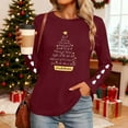 thumbnail image 4 of HOMBOM Womens Christmas Shirts Long Sleeve Dressy Casual Graphic Wine Reindeer Xmas Blouse for Women Crewneck, 4 of 9