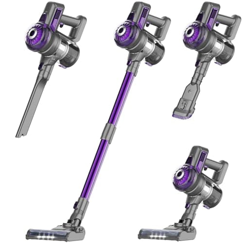 FUNCCUBE Aspiradora inalámbrica, aspiradora de mano para el hogar, resistente a enredos, hasta 50 minutos de autonomía, potente succión, recargable, ligera, portátil, versátil para alfombras, suelos