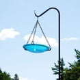 thumbnail image 4 of Achla Designs Hand Blown Crackle Glass Hanging Birdbath Bowl, Teal Blue, 4 of 6
