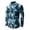 02#Blue, variant on Moon Logo Mens Shirts Long Sleeve Buttons V-Neck Hawaiian Shirt Top