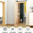thumbnail image 4 of 3.3-4FT Double Fold For Sliding Doors Hardware Kit For Unidirectional Barn Doors Black Sliding Door Kit T-shaped, No Door ,Easy Install, 4 of 6